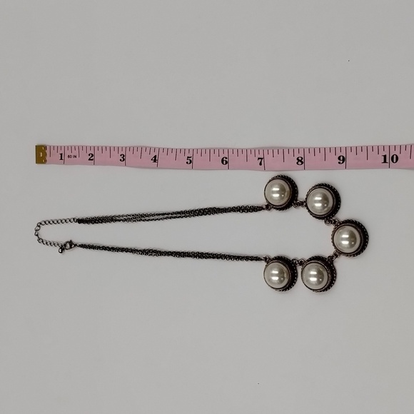 Women's Half Pearl Statement Necklace/Choker - Picture 6 of 6